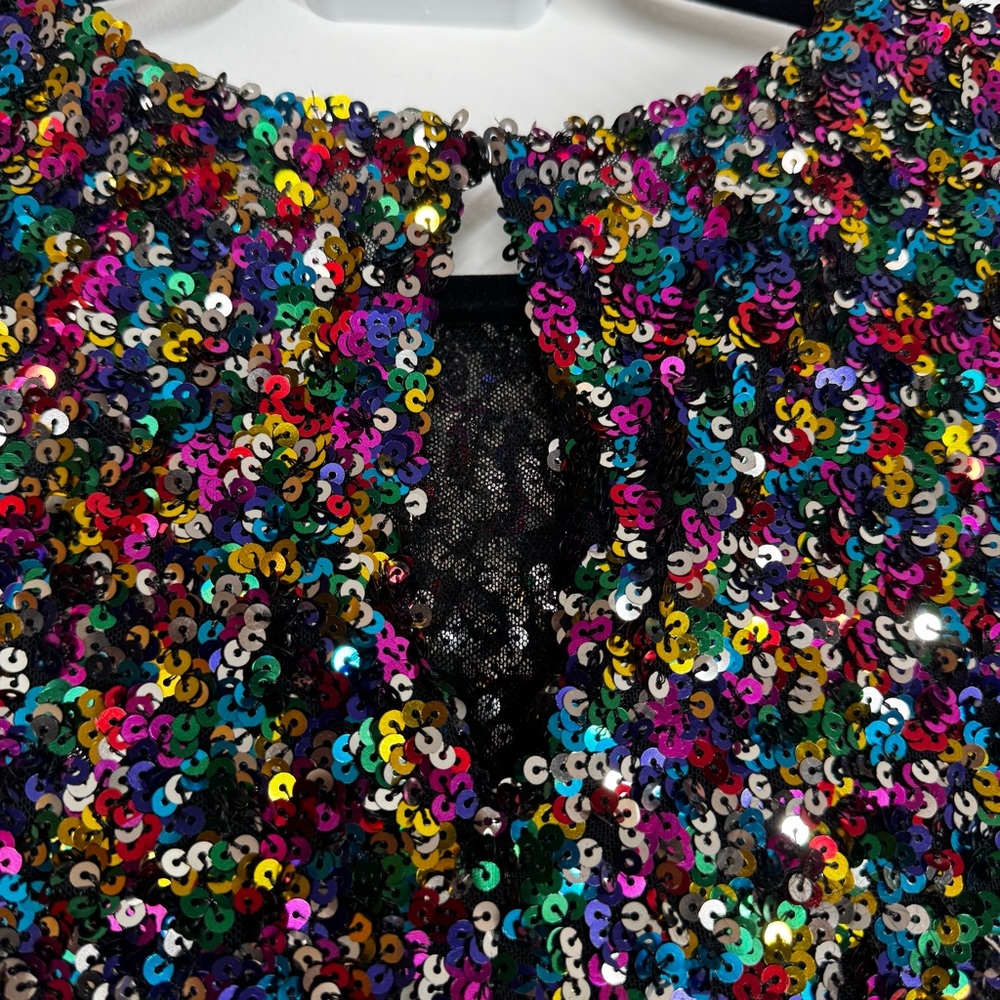 Endless Rose Blouse Sequin Long Sleeve Party - Picture 8 of 12